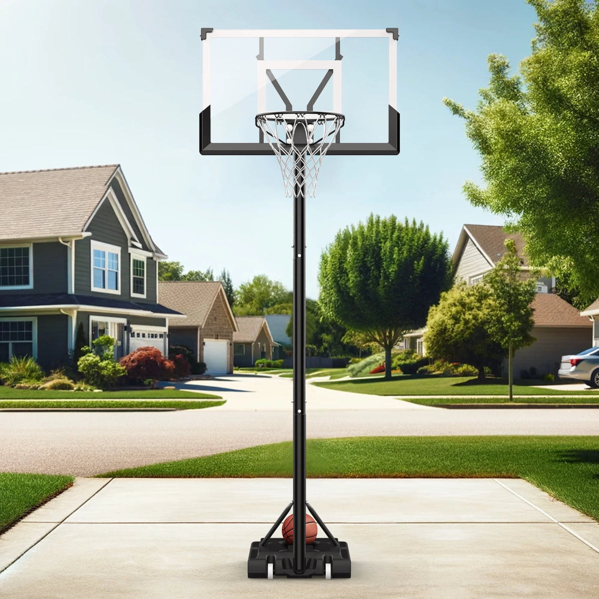 Portable Basketball Hoop with Wheels Height Adjustable Q15513