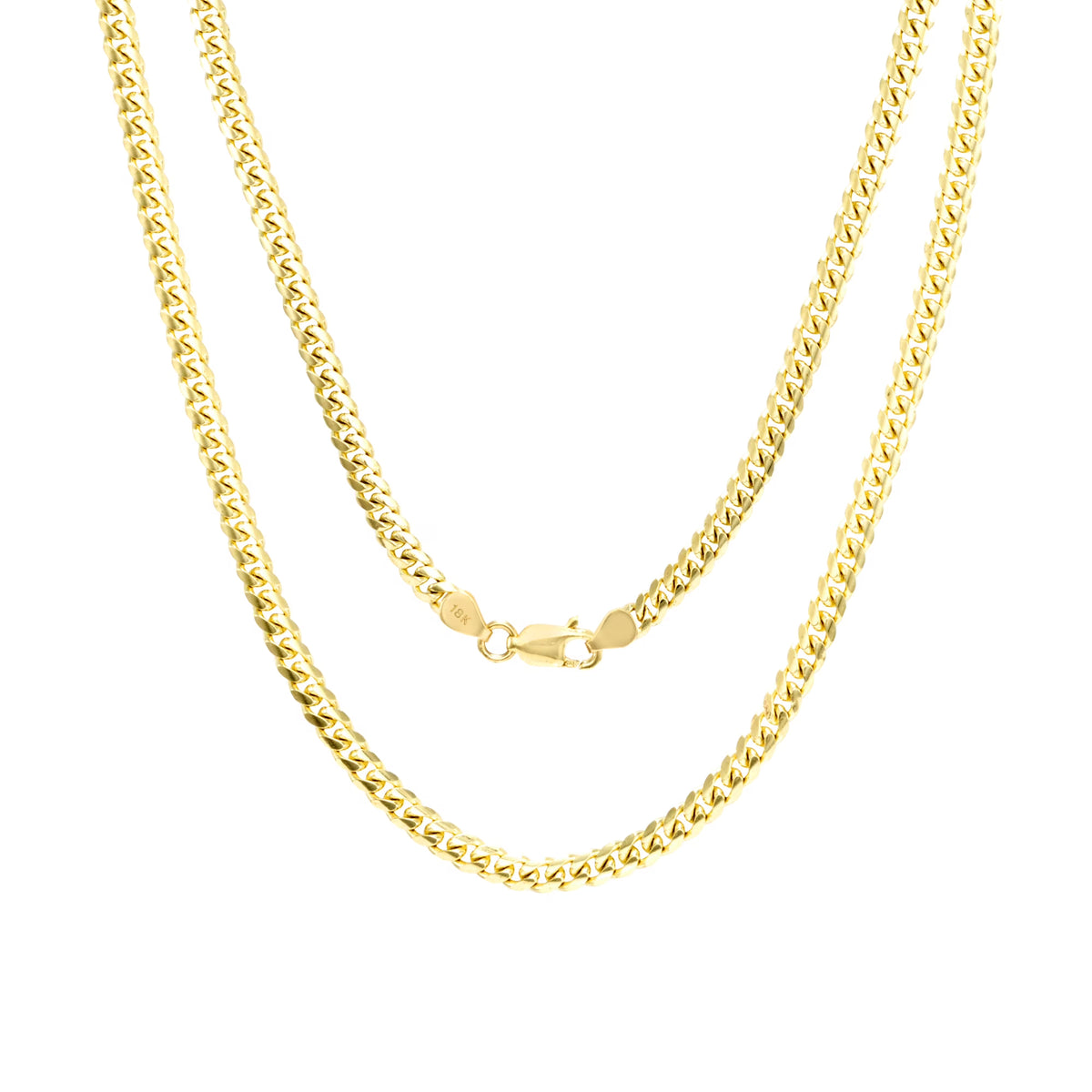 18K Yellow Gold Solid Miami Cuban Link Chain Pendant Necklace 16" - 30" D214161