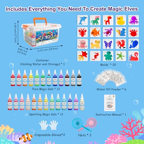 Magic Water Elf Toy Kit, 25 Gels & 20 Molds G89316