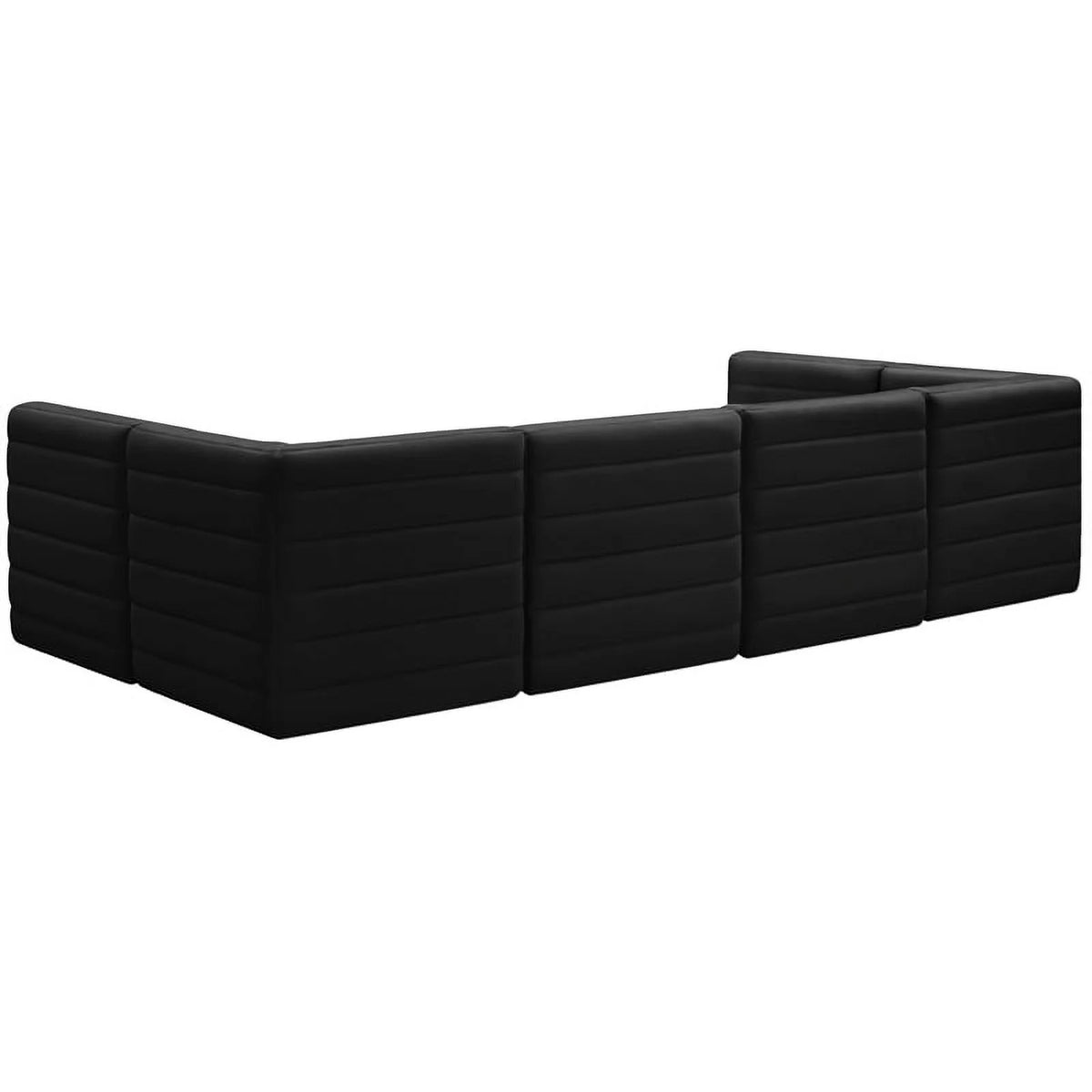 Black Velvet Modular Sectional D628