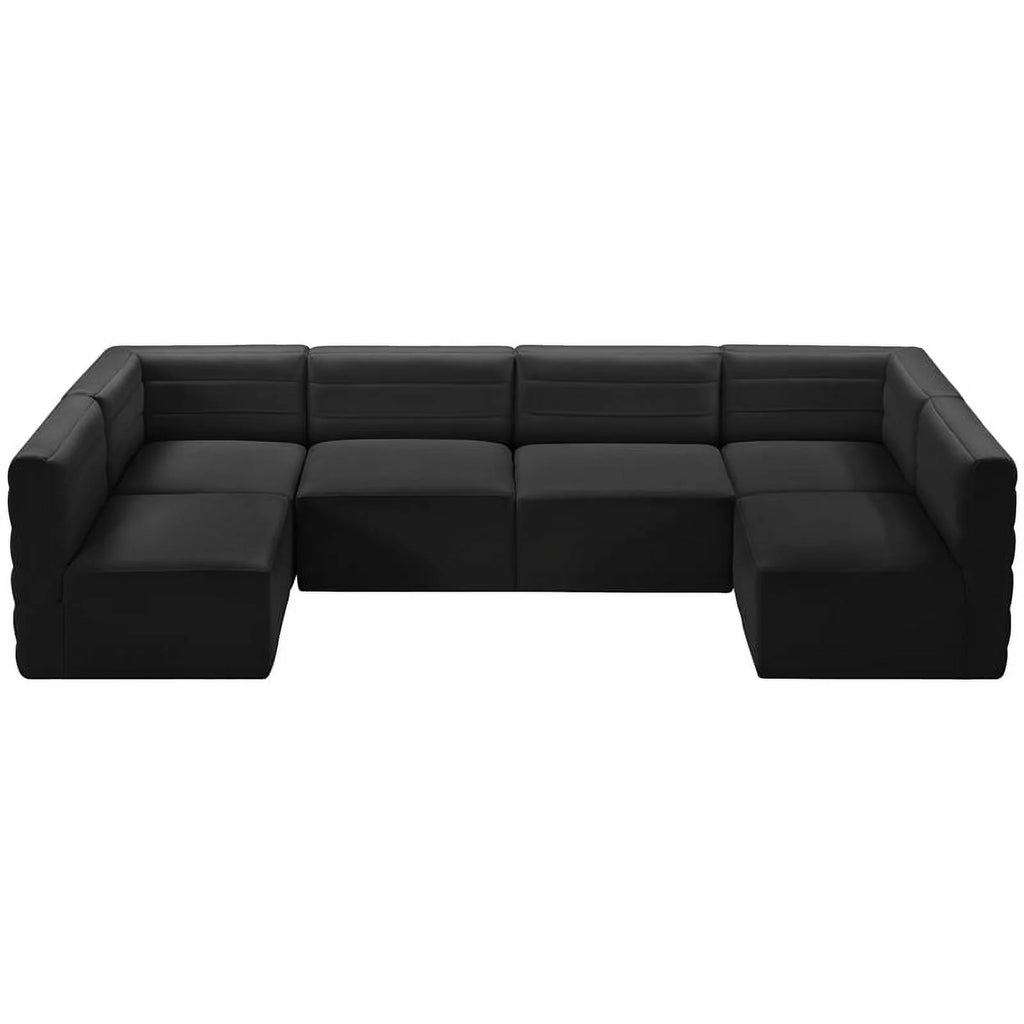 Black Velvet Modular Sectional D628