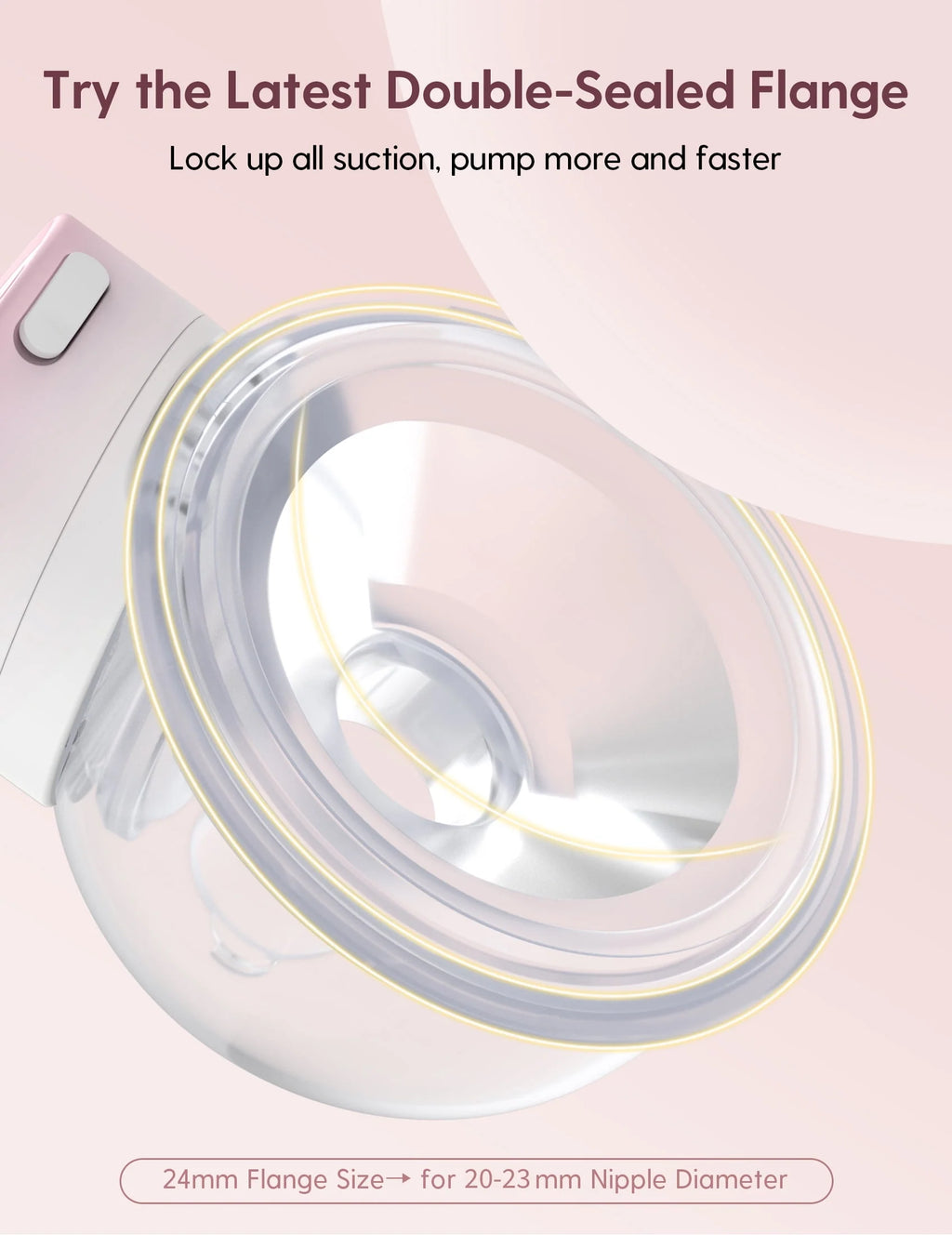 Pink Pro Hands Free Wearable Electric Breast Pump 24mm 2 Pack R935