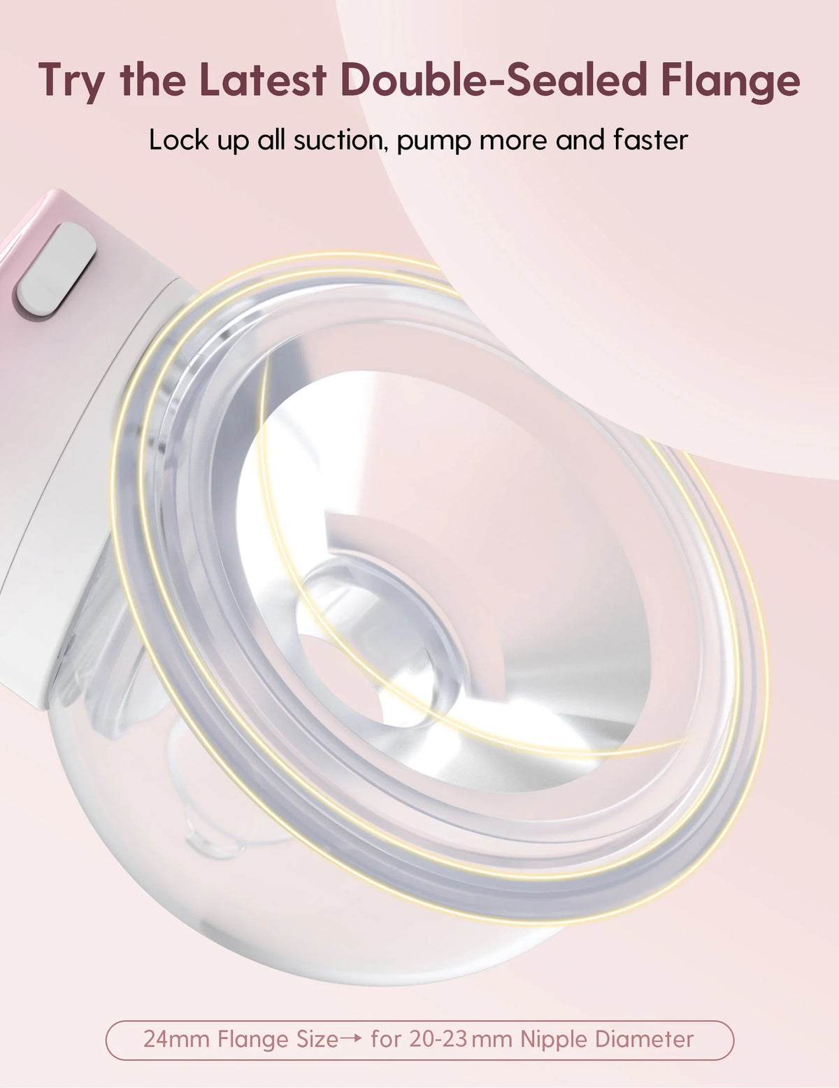 Pink Pro Hands Free Wearable Electric Breast Pump 24mm 2 Pack R935
