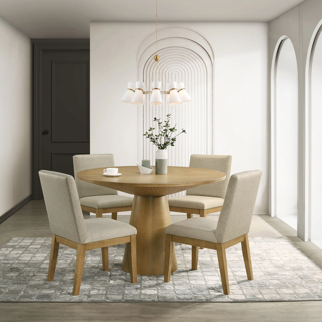 Round Pedestal Dining Set with 4 Chairs G700