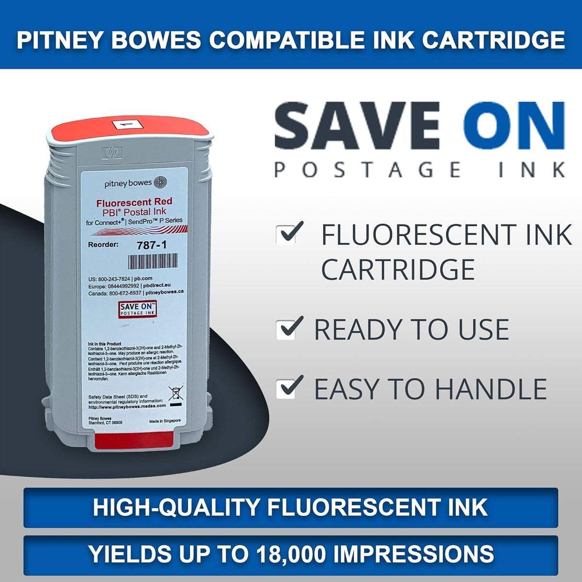 Compatible Red Postage Ink Cartridge A585