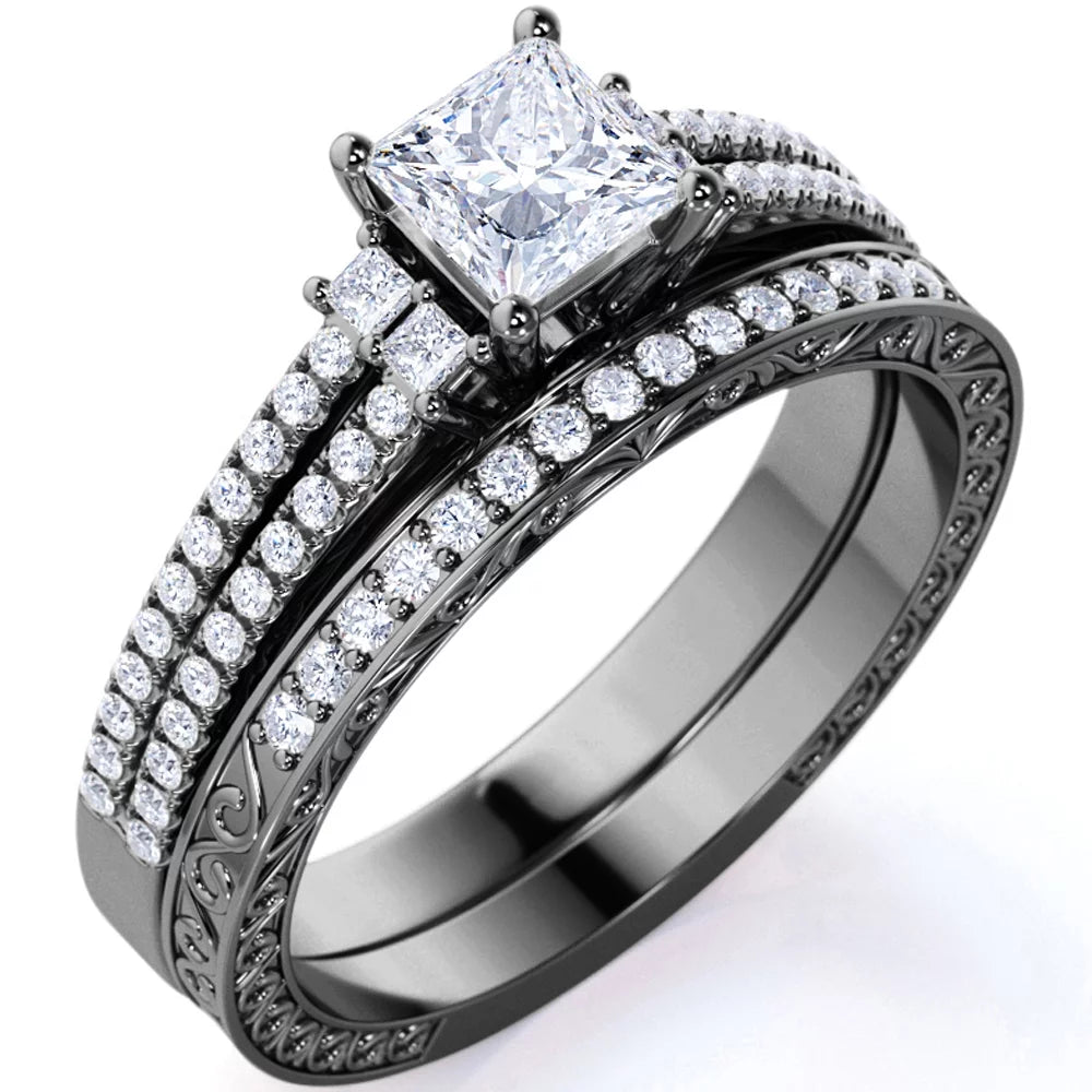 1.75 ct Princess Cut Moissanite Engagement Ring L343