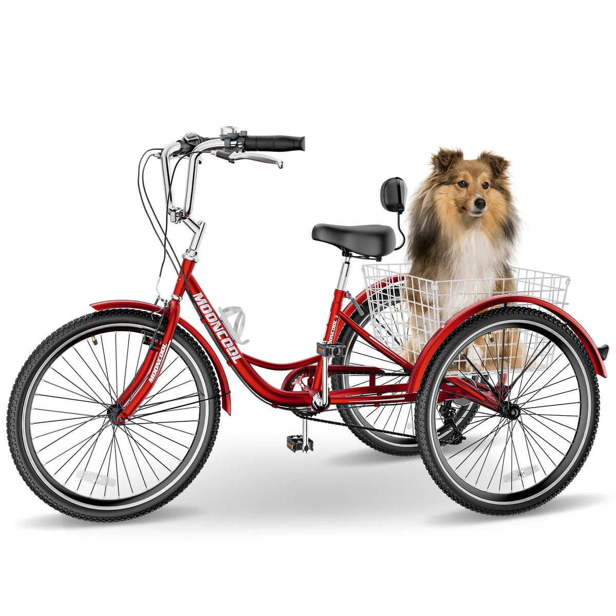 20/24/26 inch 7 Speed Folding Adult Tricycle with Cargo Basket K8022