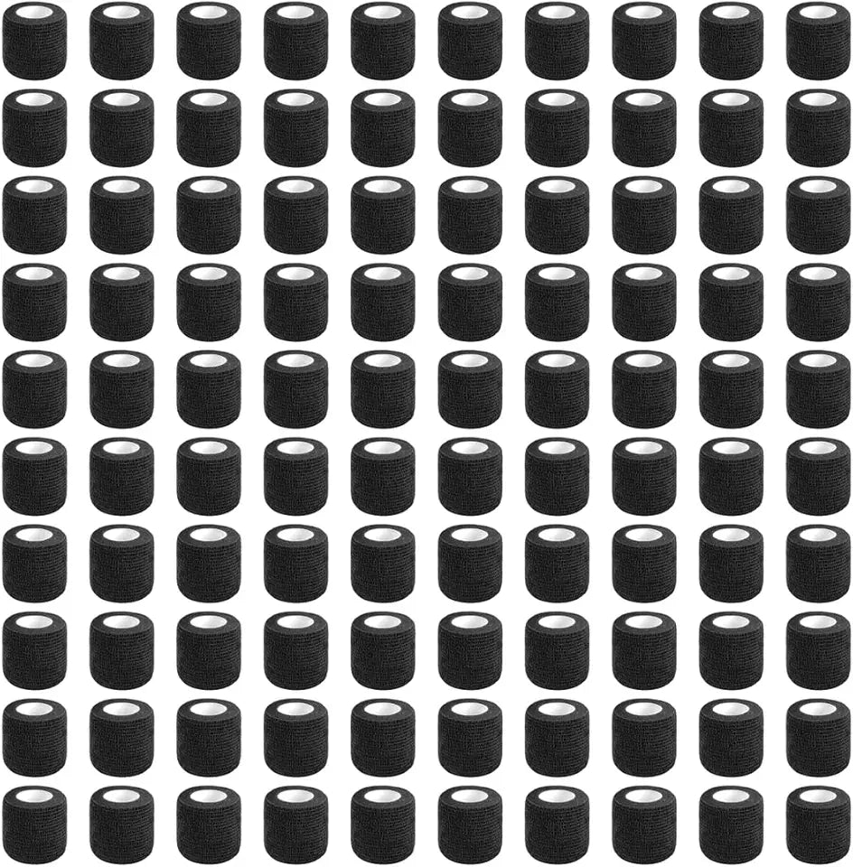 100 Rolls 2 inch Black Self Adhesive Cohesive Bandage Wrap G6983