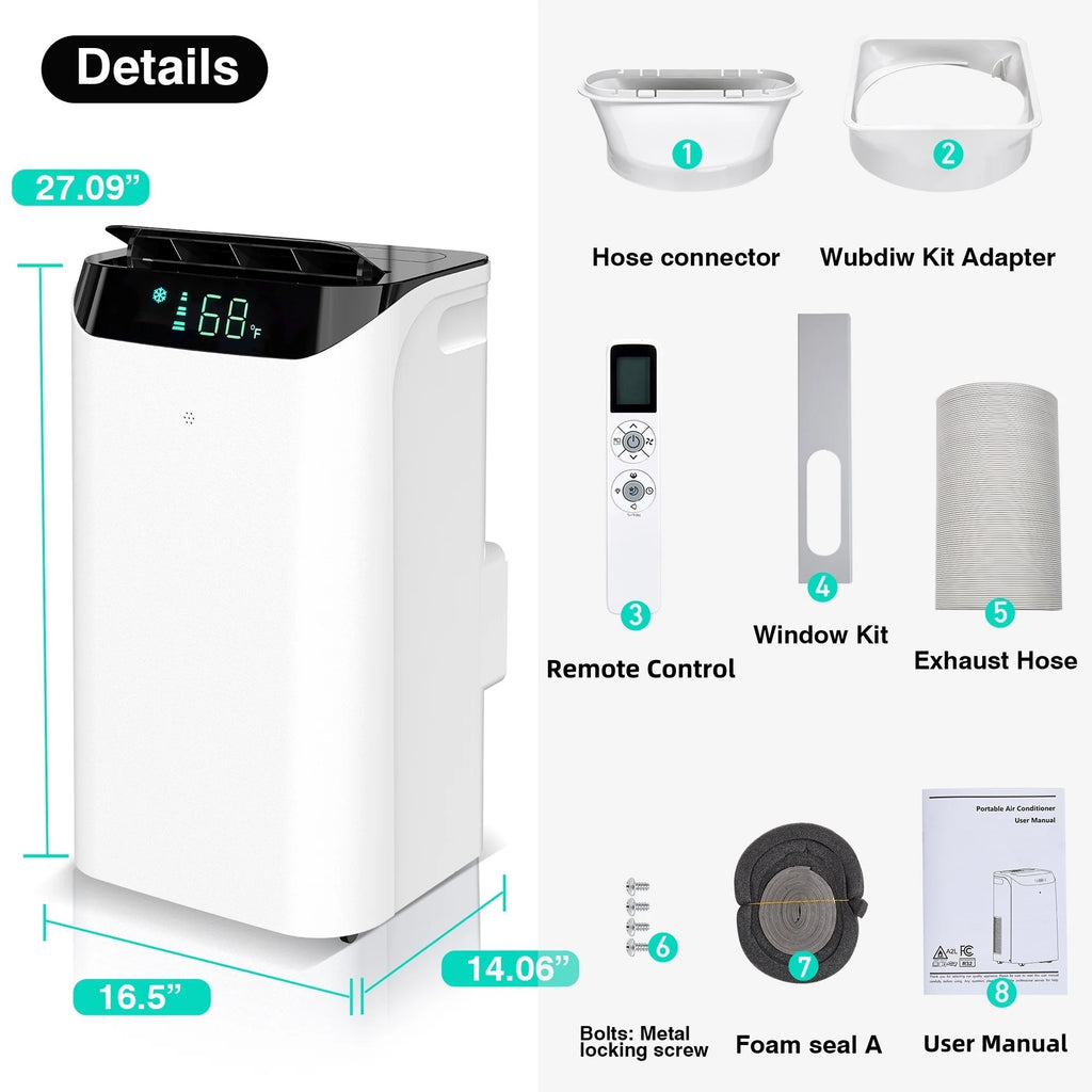 14000 BTU Portable Air Conditioner with Dehumidifier and Cooling Fan Z439919