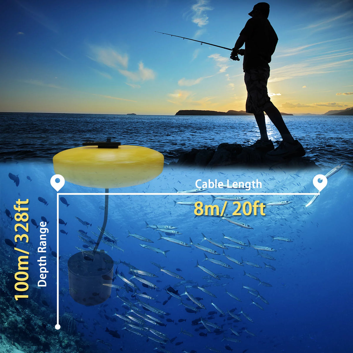 Portable Handheld Fish Depth Finder Sonar Transducer B190233