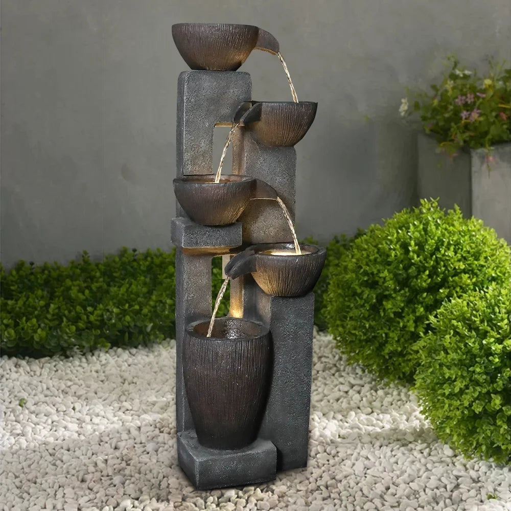 10" Outdoor 5-Tier Waterfall Fountain H76891