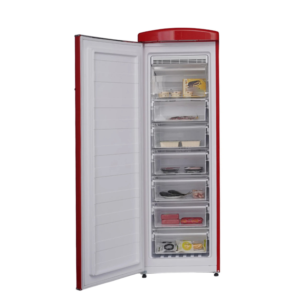 Red Classic Retro Upright Freezer Frost Free Q387