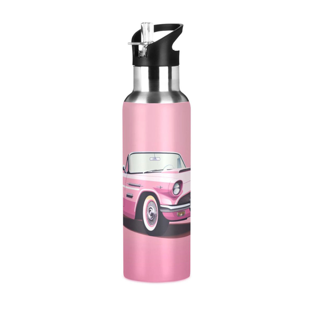 Pink Insulated Stainless Steel Water Bottle with Straw Lid 20 oz H12021