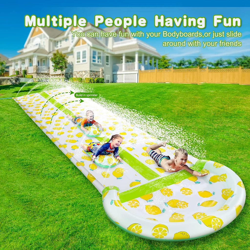 Inflatable Water Slide with Sprinkler and 2 Body Boards T345195