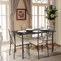Black Metal Dining Table Chairs Set P3867