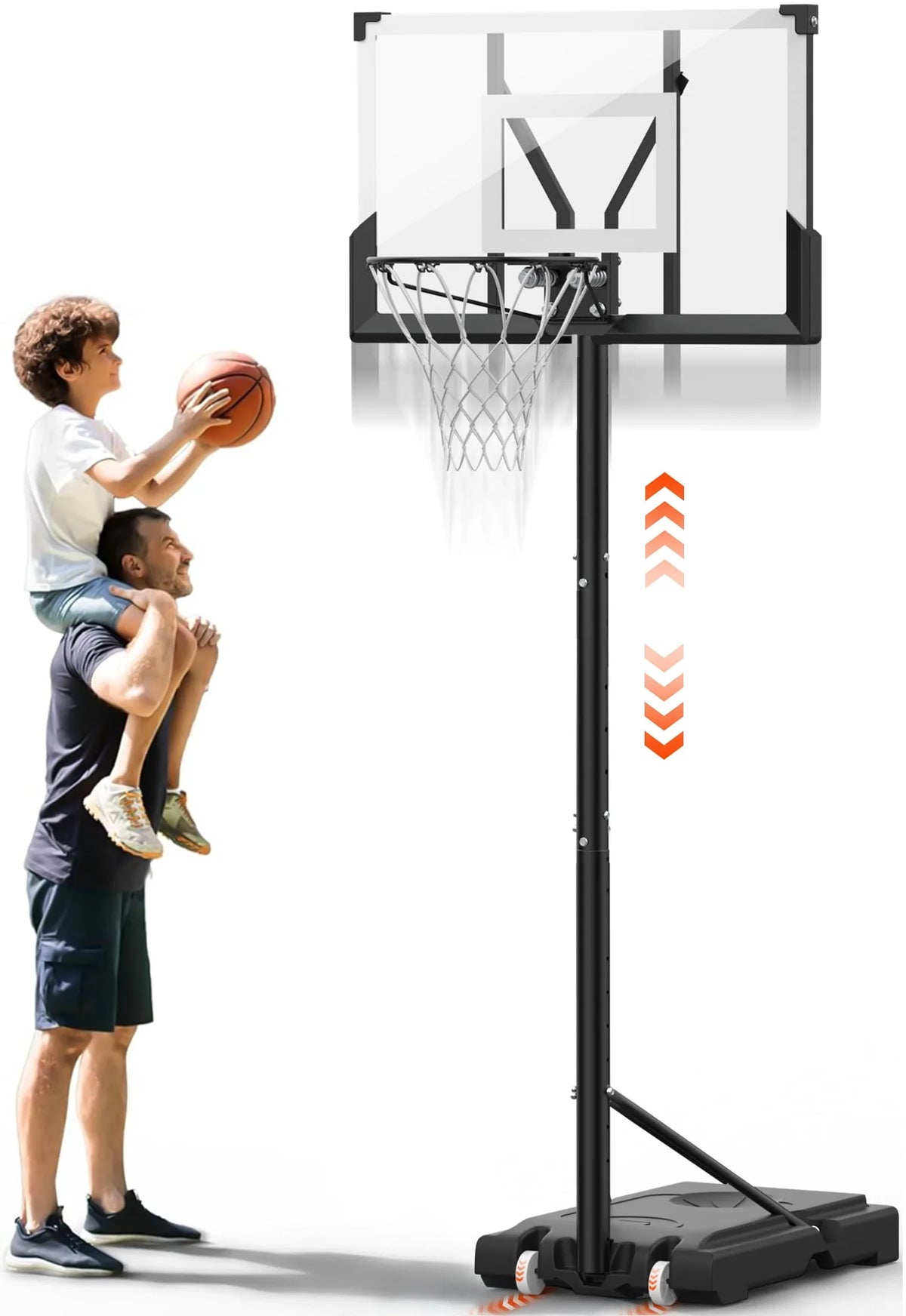 Portable Basketball Hoop with Wheels Height Adjustable Q15513