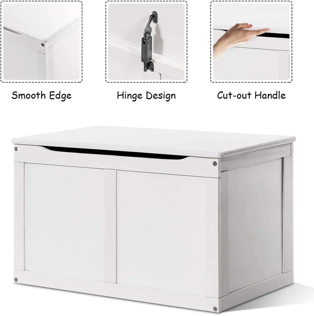 White Wooden Toy Box Storage Chest Bench U3145