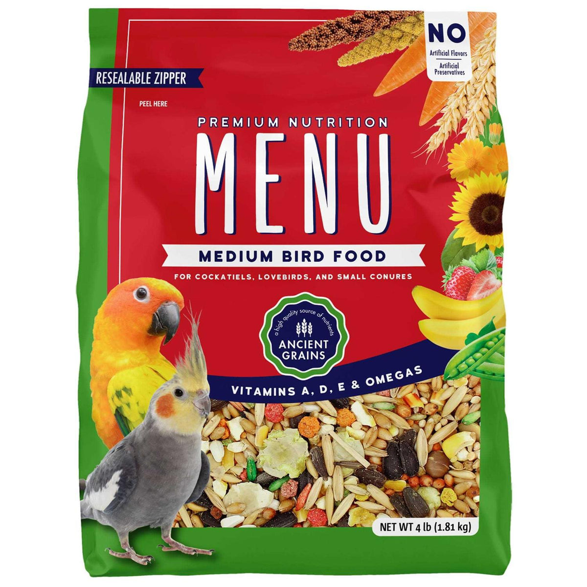 Vitamin Fortified Food for Cockatiel, Lovebirds, and Small Consures V30774