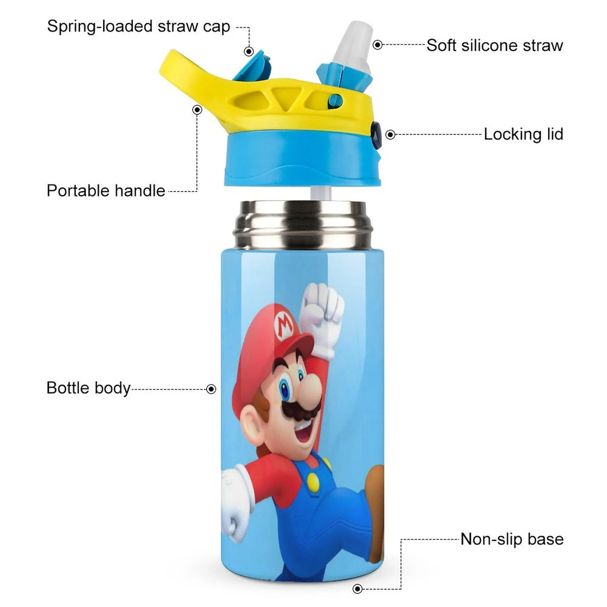 Insulated Stainless Steel Water Bottle with Straw T13477