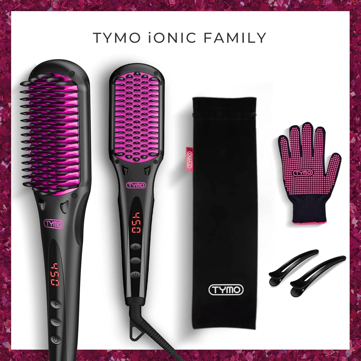 Ionic Hair Straightener Brush with 16 Heat Levels X890661
