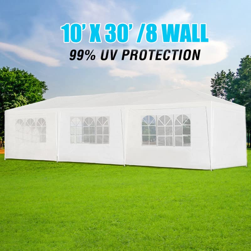 White 10x20 Outdoor Canopy Tent with Removable Sidewalls R9163