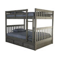 3-drawer Wood Full over Full Bunk Bed in Charcoal I237382