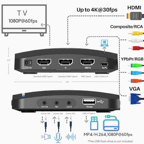 1080p@60fps Video Recorder with HDMI Capture A116916