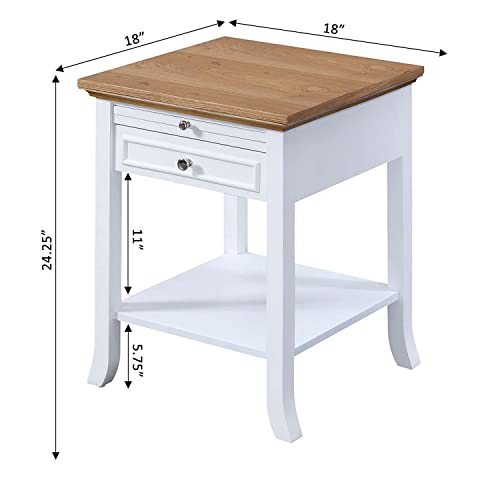 Black 1 Drawer End Table with Pull-Out Shelf P6155