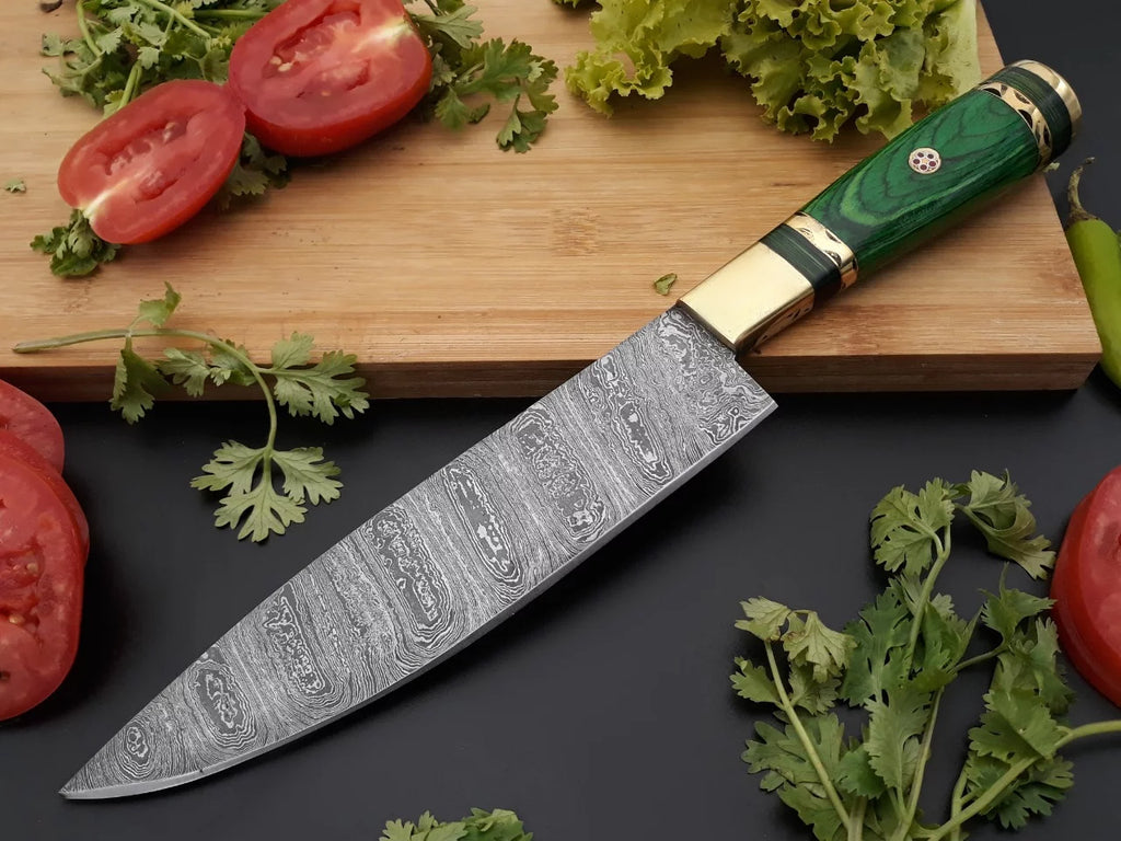 Handmade Damascus Chef Knife Fixed Blade W140