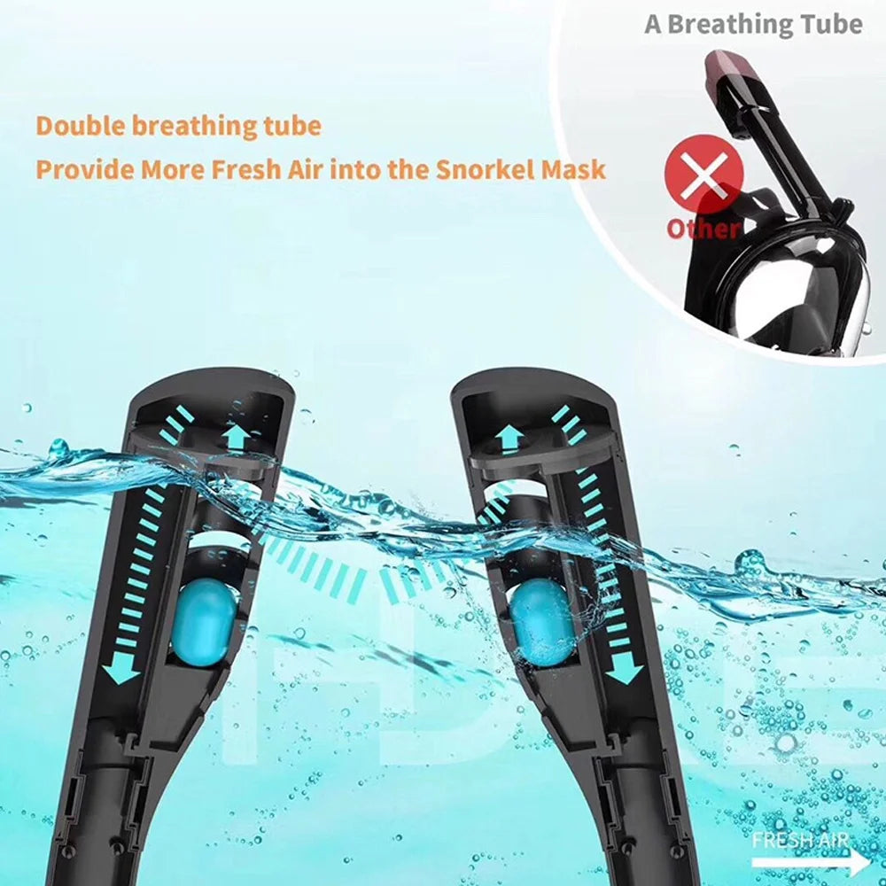 Snorkeling Double Tube Silicone Diving Goggles M21133