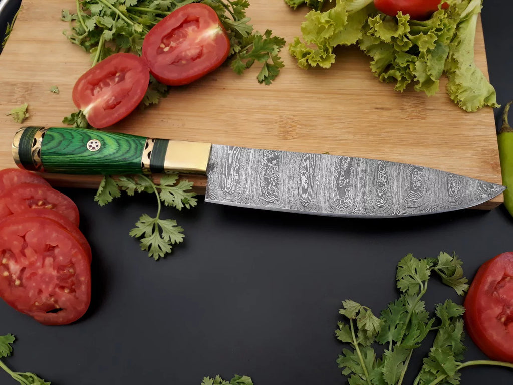 Handmade Damascus Chef Knife Fixed Blade W140