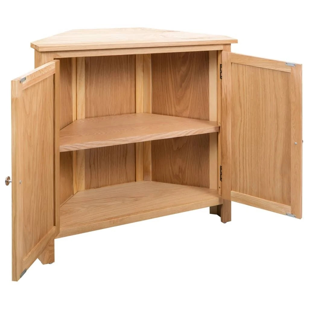 Solid Oak Wood Corner Cabinet Y5414