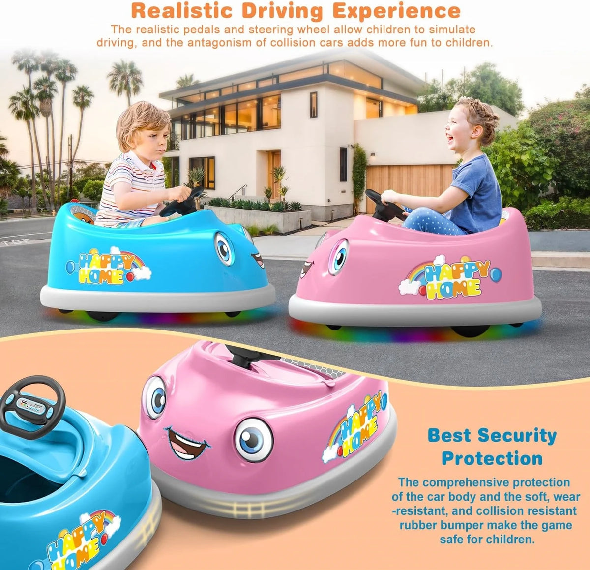 Blue 12V Electric Bumper Car for Kids A4027