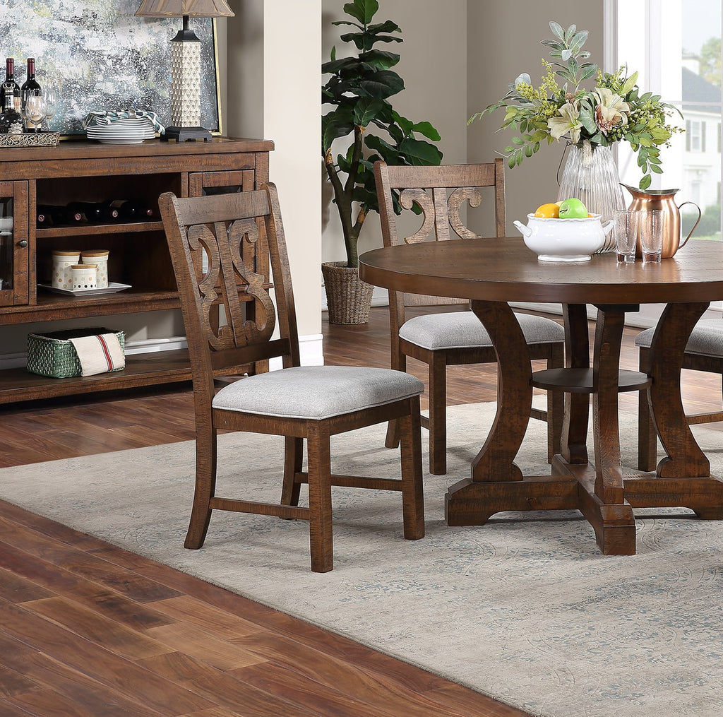 Set of 2 Wooden Cushion Seat Chairs K499439