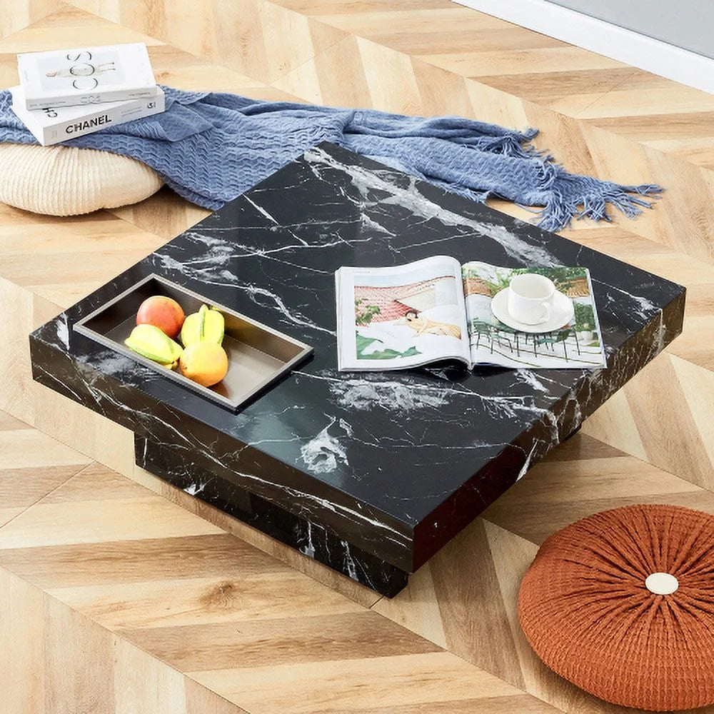 MDF Coffee Table with Black Patterns 31.4" W453942