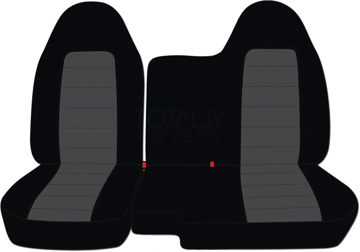Black and White Two-Tone Truck Seat Covers K80007