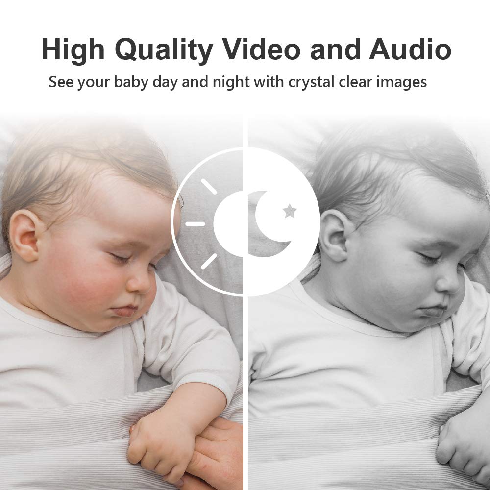 Video Baby Monitor with Night Light & Vibration, 3.5 Camera Monitor, Two-Way Audio E85474
