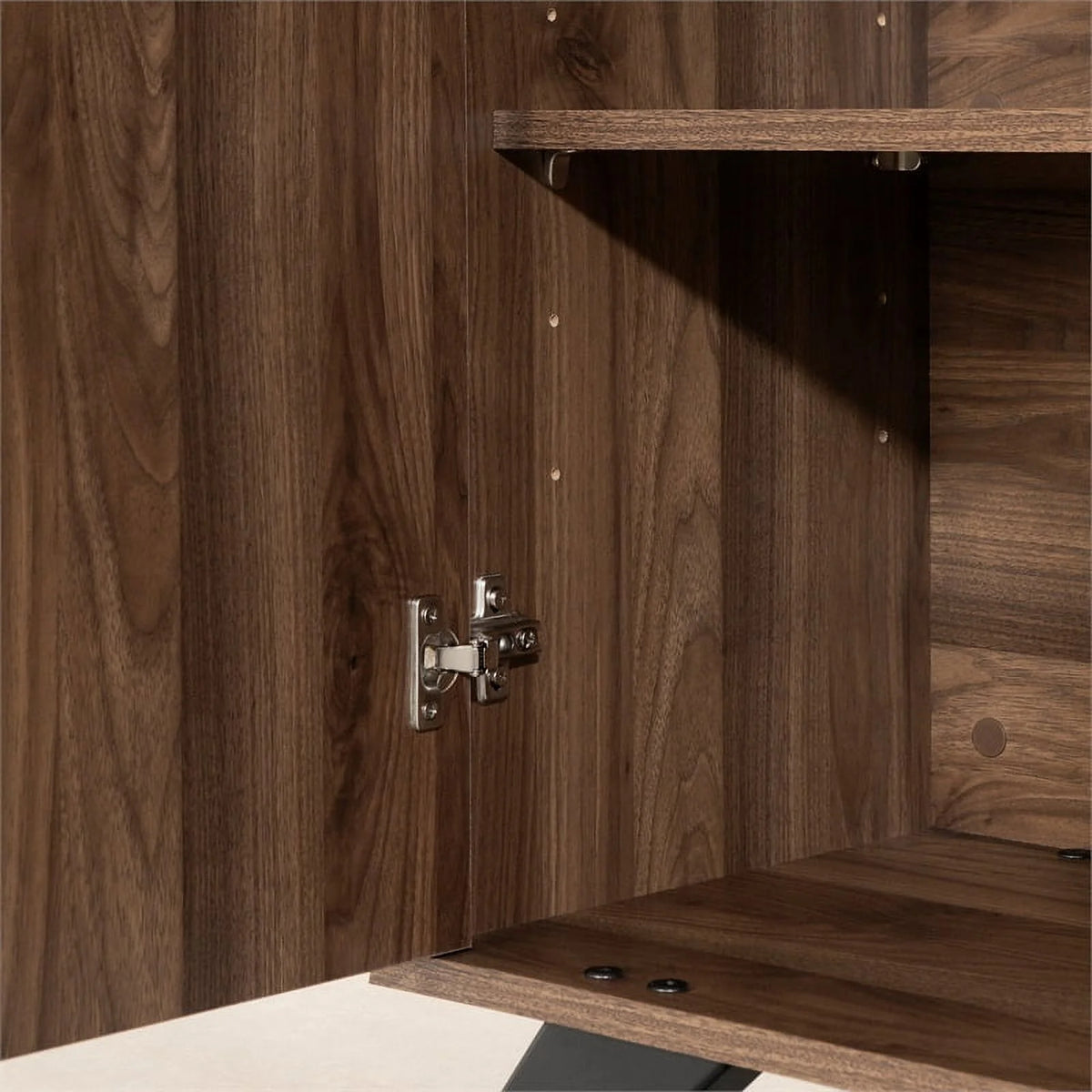Contemporary Bookcase with Doors Natural Walnut X976398
