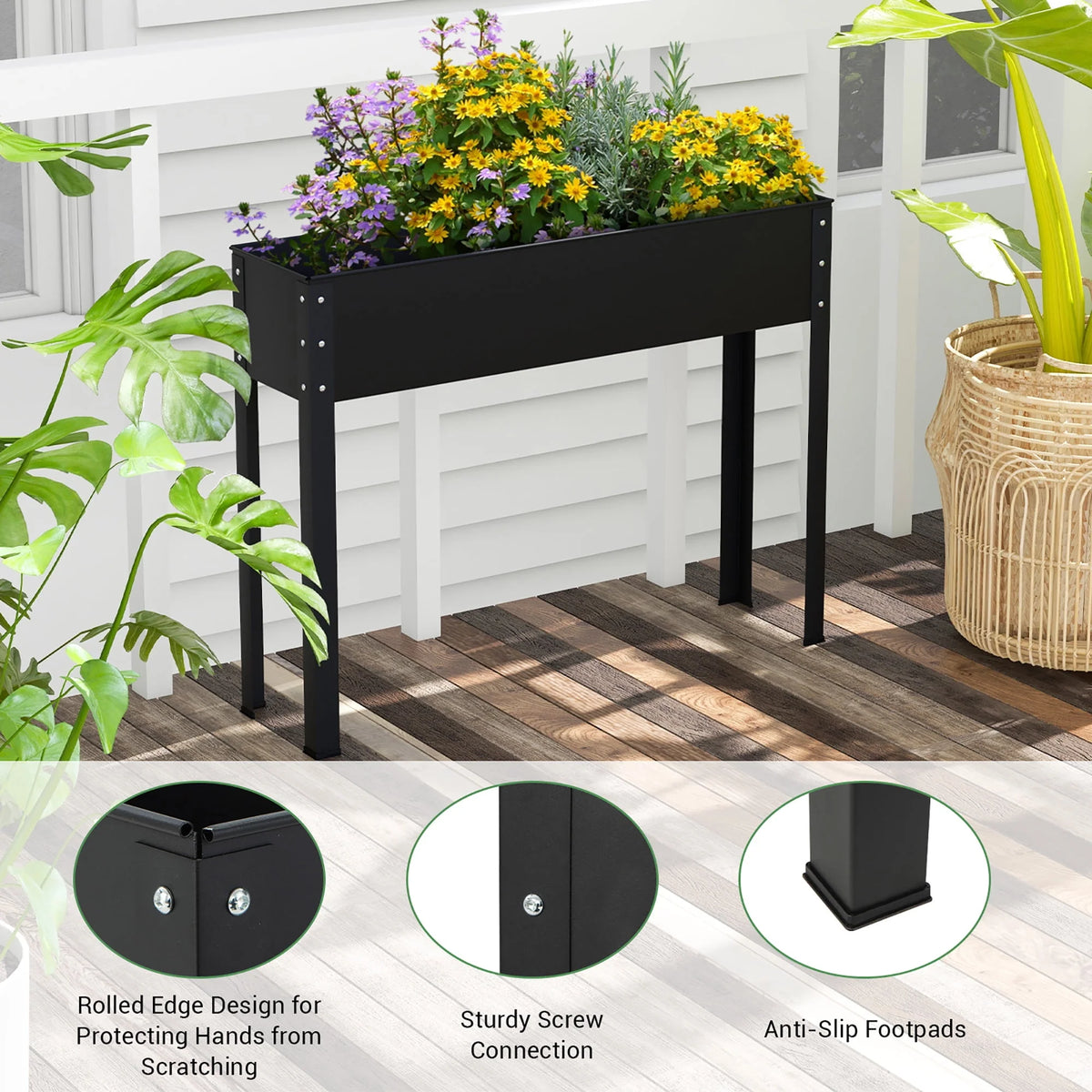 40'' Metal Raised Garden Bed with Legs A52692
