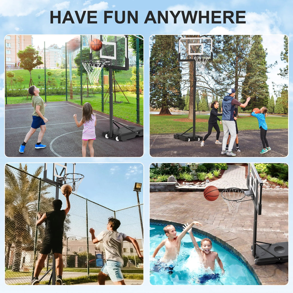 Portable Basketball Hoop with Wheels Height Adjustable Q15513