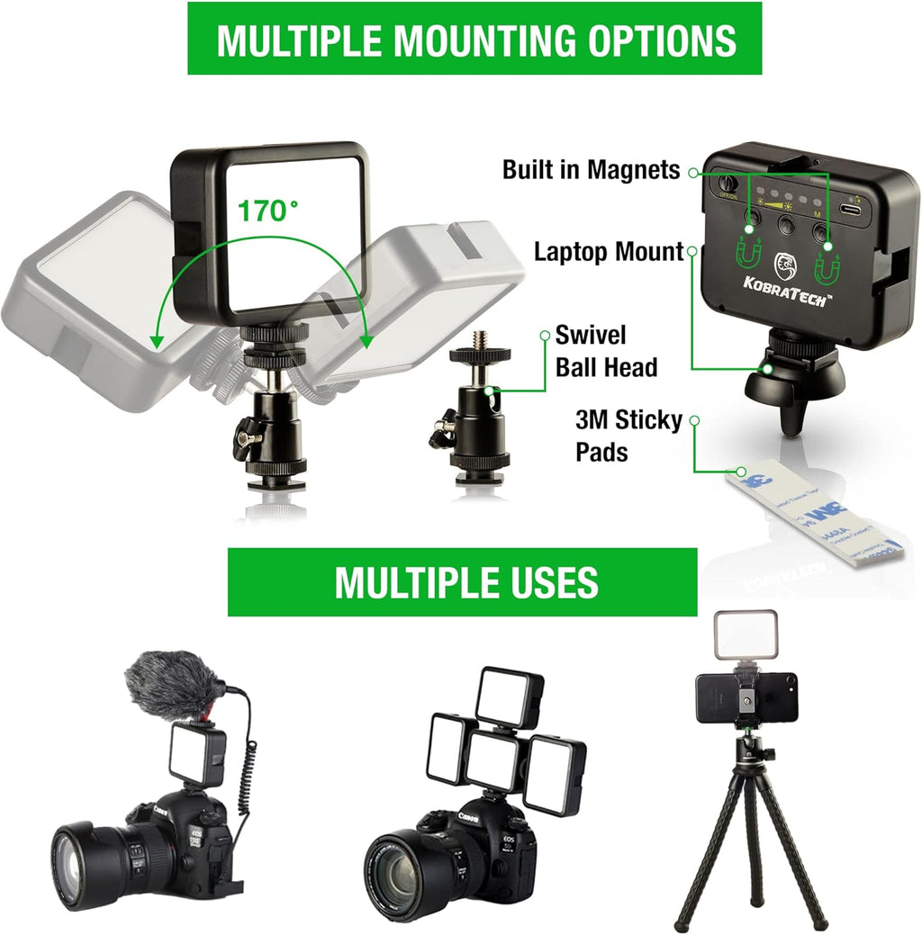 Ultralight LED Video Light Clip On Webcam Light Pack of 2 W715379
