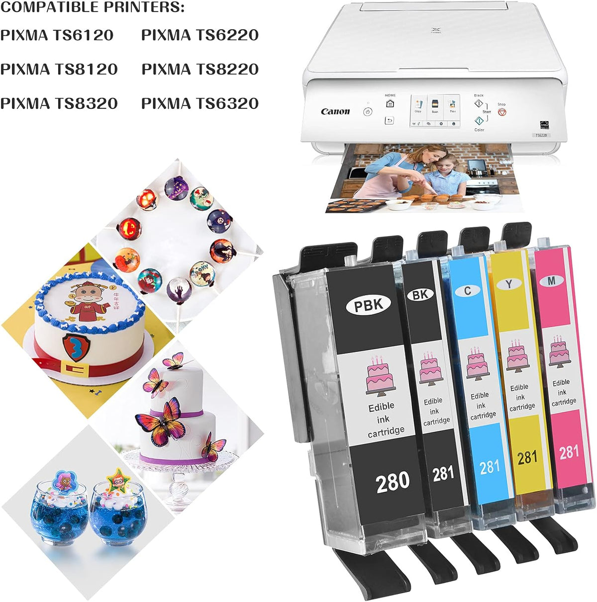 C A K E Printer Ink Cartridges, 5 Pack P5678