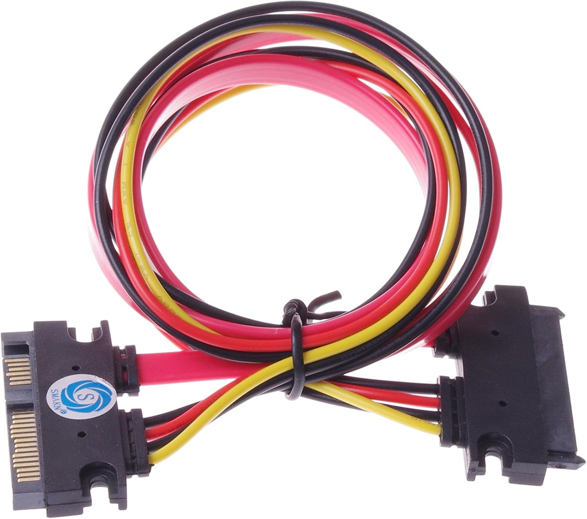 22-pin Sata Male to Female Data and Power Combo Extension Cable - 20inch Q884