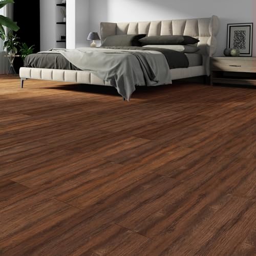 Brown Peel and Stick Vinyl Flooring 36 Pack 54 Sq.Ft K2611