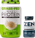 Grass Fed Whey Protein Powder Vanilla Ice Cream Flavor 28 Servings T6746