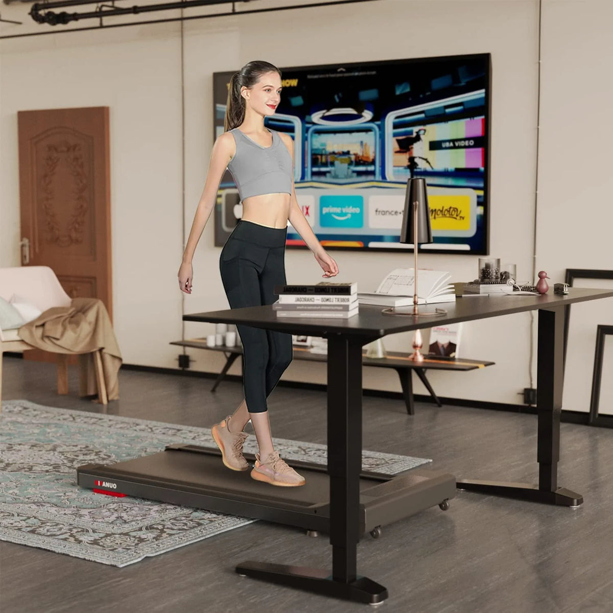Under Desk Treadmill 2.25HP 265lbs Black P4107