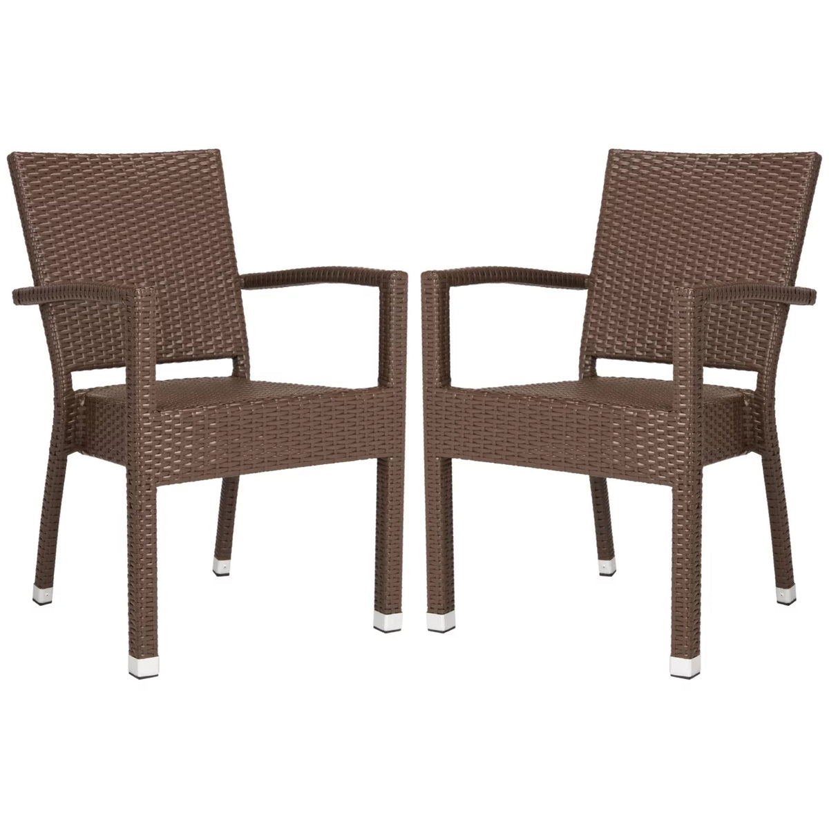 Brown Outdoor Stacking Armchair Set of 2 C211