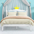 White Wood Full Size Platform Bed X62152