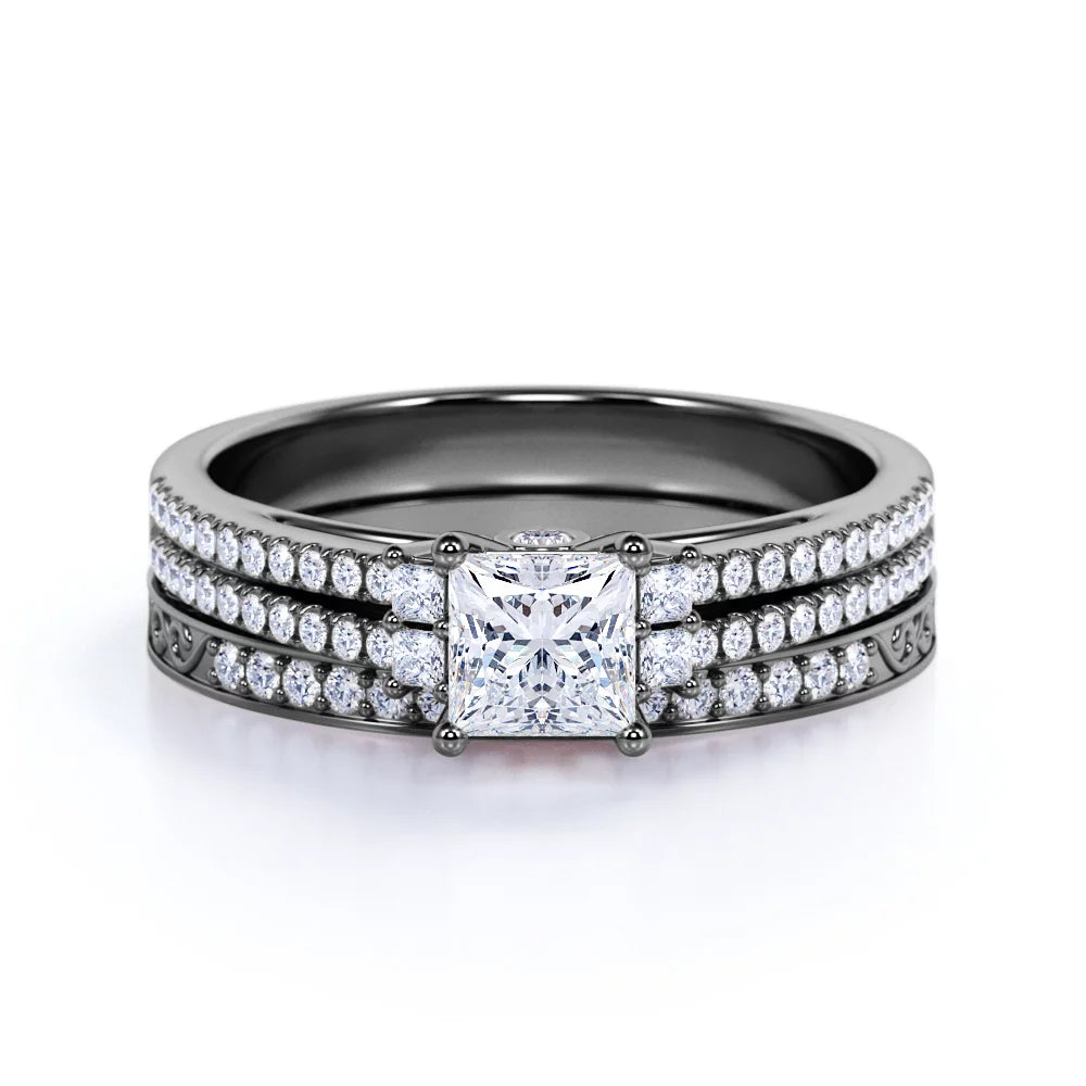 1.75 ct Princess Cut Moissanite Engagement Ring L343