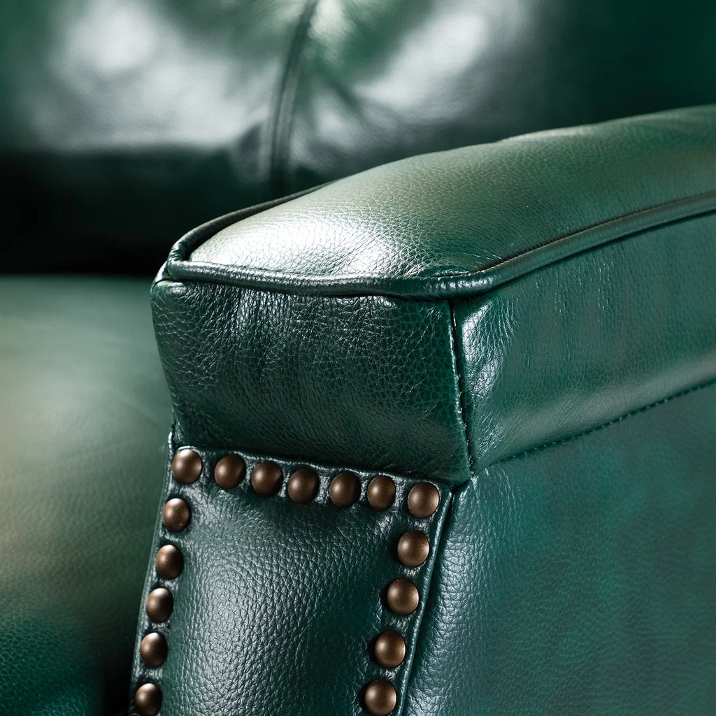 Green Genuine Leather Recliner Set of 2 K73246